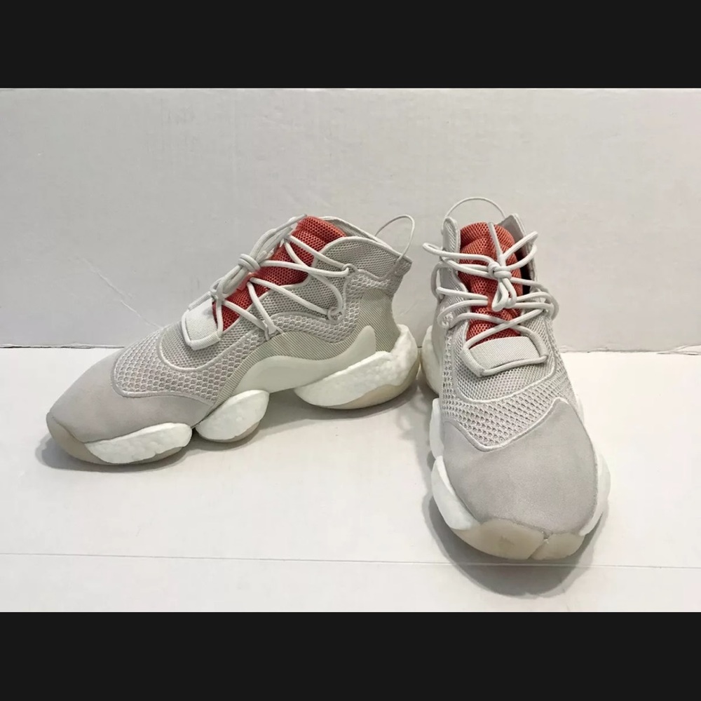 Adidas Mens Crazy BYW F34137 Gray White Basketball Shoes Sneakers Size US 7